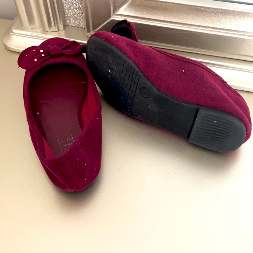 Burgundy flat dressy shoes - Picture 5 of 5